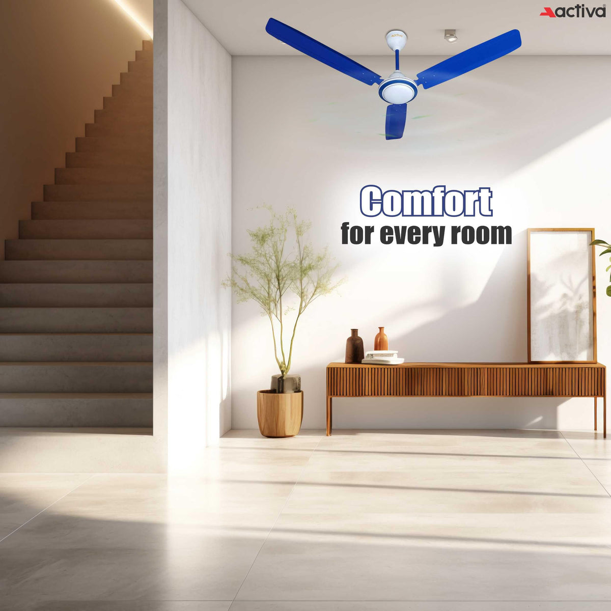 ACTIVA 1200MM HIGH Speed 410 RPM High Speed Anti DUST Coating Super Fan Ceiling Fan 2 Year Warranty (Blue) 