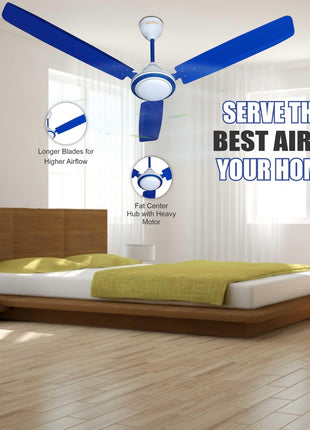 ACTIVA 1200MM HIGH Speed 410 RPM High Speed Anti DUST Coating Super Fan Ceiling Fan 2 Year Warranty (Blue) 