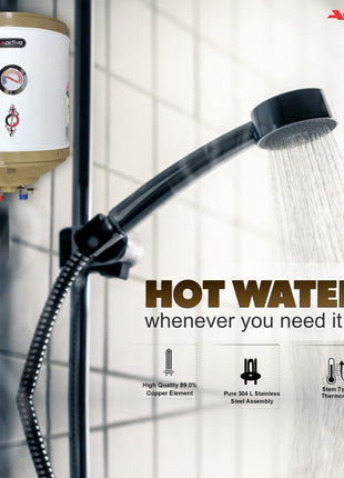 ACTIVA 2 KVA 25 L Storage Geyser ABS Top Bottom, 0.75 mm SS Tank with Temperature Meter Anti Rust Coated Body (IVORY) 