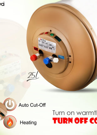 ACTIVA 2 KVA 25 L Storage Geyser ABS Top Bottom, 0.75 mm SS Tank with Temperature Meter Anti Rust Coated Body (IVORY) 