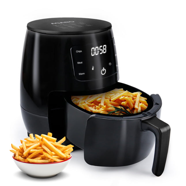 AGARO Alpha Digital Air Fryer For Home, 4.5 Liters, 6 Cooking Options, Electric, Convection Oven, 1400W, 360 Degrees Air Circulation, Digital Display, Keep Warm, Bake, Roast, Toast, Black 
