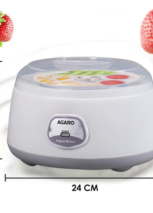 AGARO Classic Portable Yogurt Maker, 1.2L Capacity, Electric, Automatic, Grey and White. 