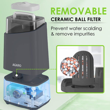 AGARO Glory Cool Mist Ultrasonic Humidifier, 4.5Litres, For Large Area, Room, Home, Office, Adjustable Mist Output, Ceramic Ball Filter, Ultra Quiet, 360° Rotatable Nozzle 