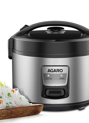 AGARO Regency Electric Rice Cooker, 5L Ceramic Coated Inner Bowl, Cooks up to 1.5Kgs (approx.10 cups) raw rice, 700 W, Easy Grip handle, Automatic Cooking, Keep Warm Function, Multipurpose Cooking 
