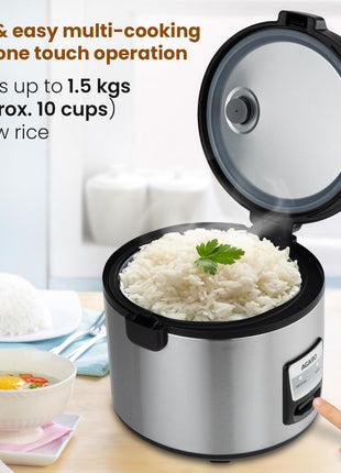 AGARO Regency Electric Rice Cooker, 5L Ceramic Coated Inner Bowl, Cooks up to 1.5Kgs (approx.10 cups) raw rice, 700 W, Easy Grip handle, Automatic Cooking, Keep Warm Function, Multipurpose Cooking 