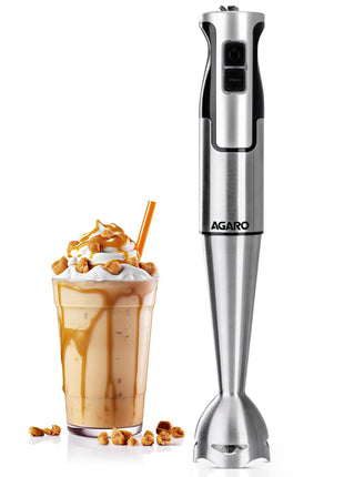 AGARO Regency Hand Blender, 600W, Variable Speed Modes & Speed Regulator, Stainless Steel Body & Blades, For Mixing, Blending. 