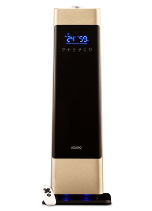 AGARO Royal Cool Mist Top Fill Ultrasonic Humidifier, For Bedroom, Home, Office, Multifunction Touch Panel With Led Diplay And Remote, 360° Nozzle, Super Quiet, Auto Shut Off(Black), 8 liter 