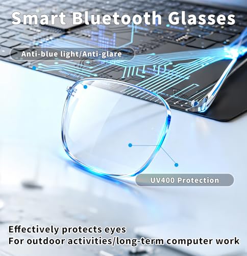 AI Smart Bluetooth Glasses, Bluetooth 5.4, Open-Ear Translation Sunglasses with 144 Languages & Accents, Polarized UV400 Lenses for Daily Travel Business Outdoor Sports (Black Frame Grey Lens) 