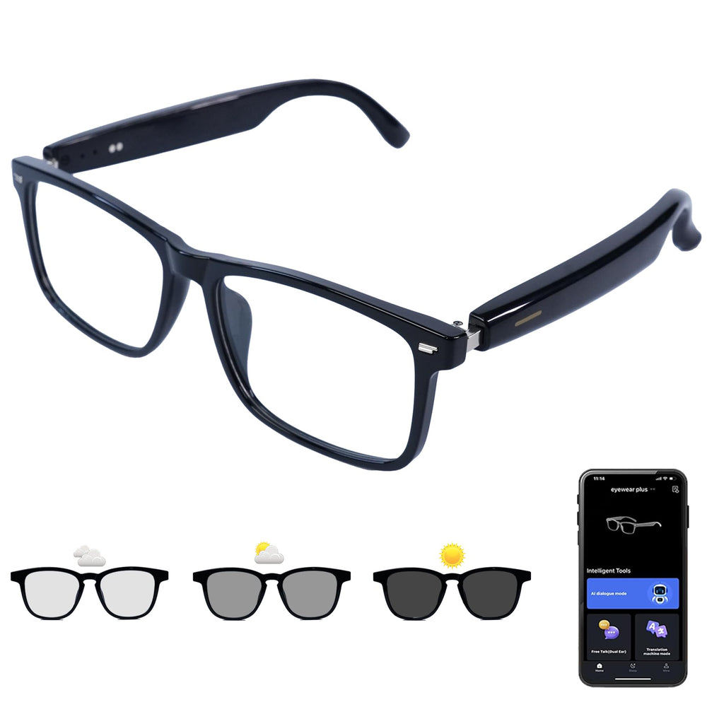 AI Smart Glasses Polarized Audio Sunglasses with Speaker Translation Glasses 164 Language Open Ear Sound Mic Blue Light Glass UV Protection Outdoor Glass for Women Men