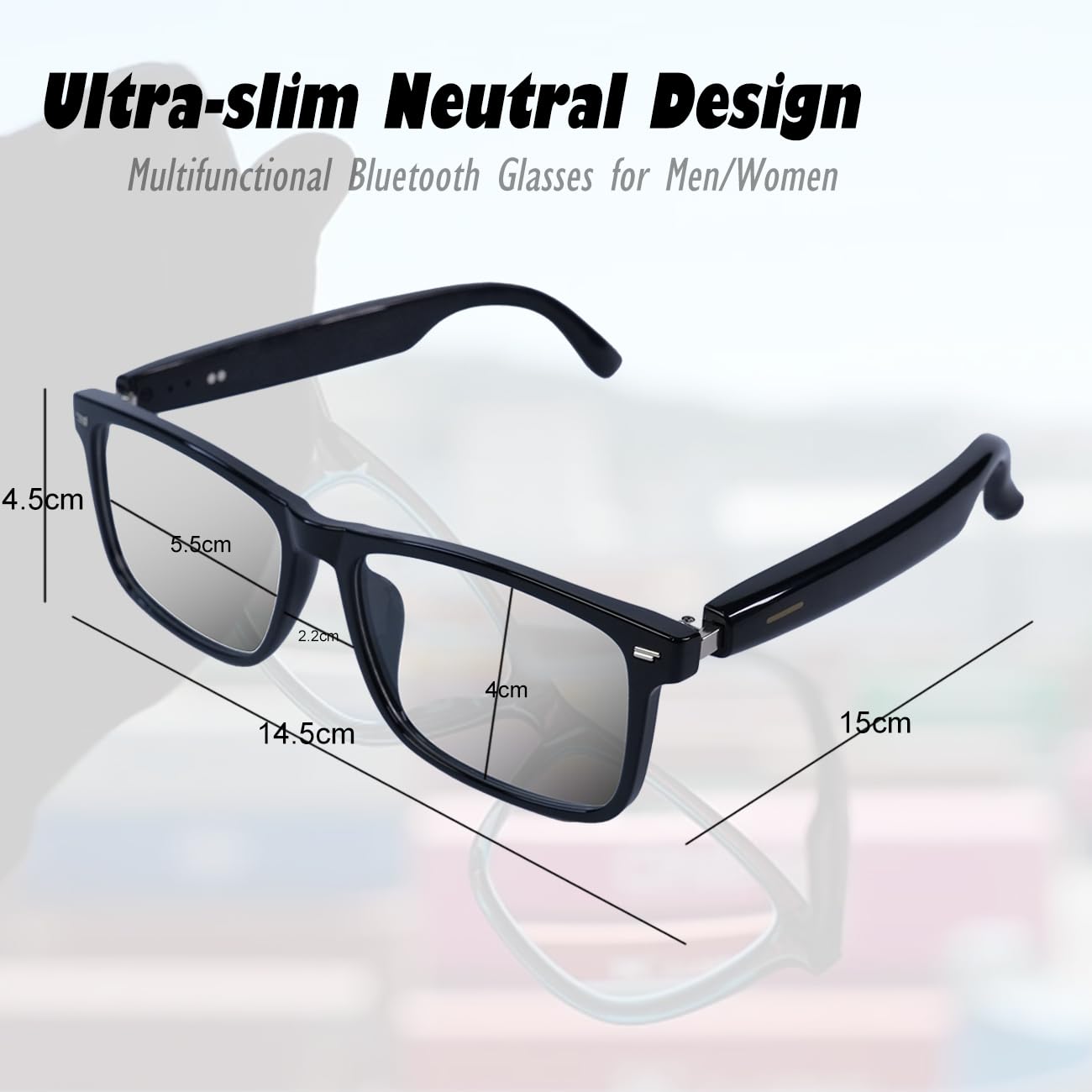 AI Smart Glasses Polarized Audio Sunglasses with Speaker Translation Glasses 164 Language Open Ear Sound Mic Blue Light Glass UV Protection Outdoor Glass for Women Men 