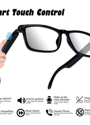 AI Smart Glasses Polarized Audio Sunglasses with Speaker Translation Glasses 164 Language Open Ear Sound Mic Blue Light Glass UV Protection Outdoor Glass for Women Men 