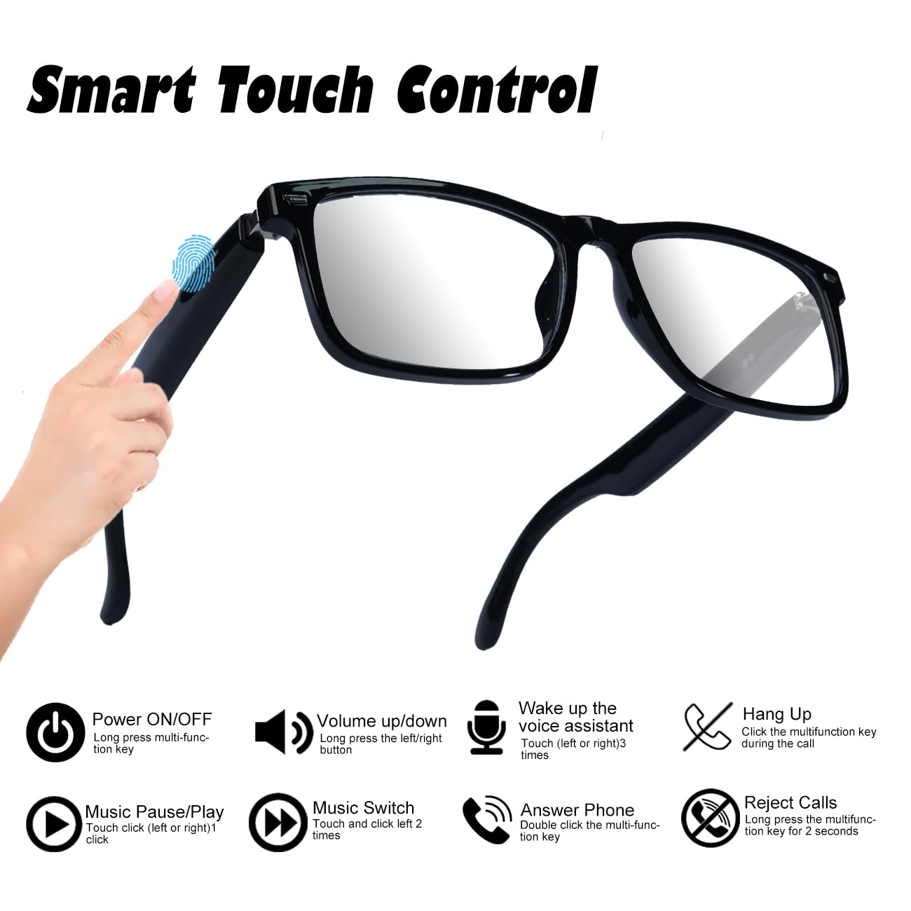 AI Smart Glasses Polarized Audio Sunglasses with Speaker Translation Glasses 164 Language Open Ear Sound Mic Blue Light Glass UV Protection Outdoor Glass for Women Men 