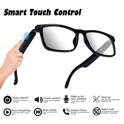 AI Smart Glasses Polarized Audio Sunglasses with Speaker Translation Glasses 164 Language Open Ear Sound Mic Blue Light Glass UV Protection Outdoor Glass for Women Men 