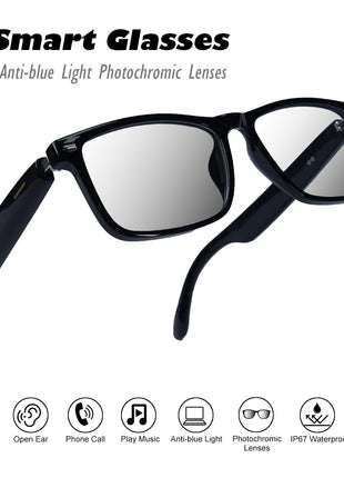 AI Smart Glasses Polarized Audio Sunglasses with Speaker Translation Glasses 164 Language Open Ear Sound Mic Blue Light Glass UV Protection Outdoor Glass for Women Men 