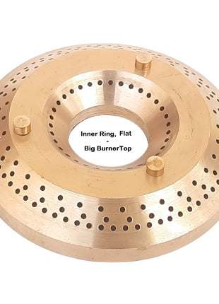 AJS spares- Brass BurnerTop for "Prestige/PREETHI/SUNFLAME/ELICA/Pigeon/Bajaj/Butterfly/USHA/WONDERCHEF/Glen/Faber" Gas Stoves | Not Suitable for HOB Stoves (Inner Ring, Flat - Big Burner Top) 