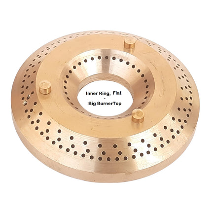 AJS spares- Brass BurnerTop for "Prestige/PREETHI/SUNFLAME/ELICA/Pigeon/Bajaj/Butterfly/USHA/WONDERCHEF/Glen/Faber" Gas Stoves | Not Suitable for HOB Stoves (Inner Ring, Flat - Big Burner Top) 