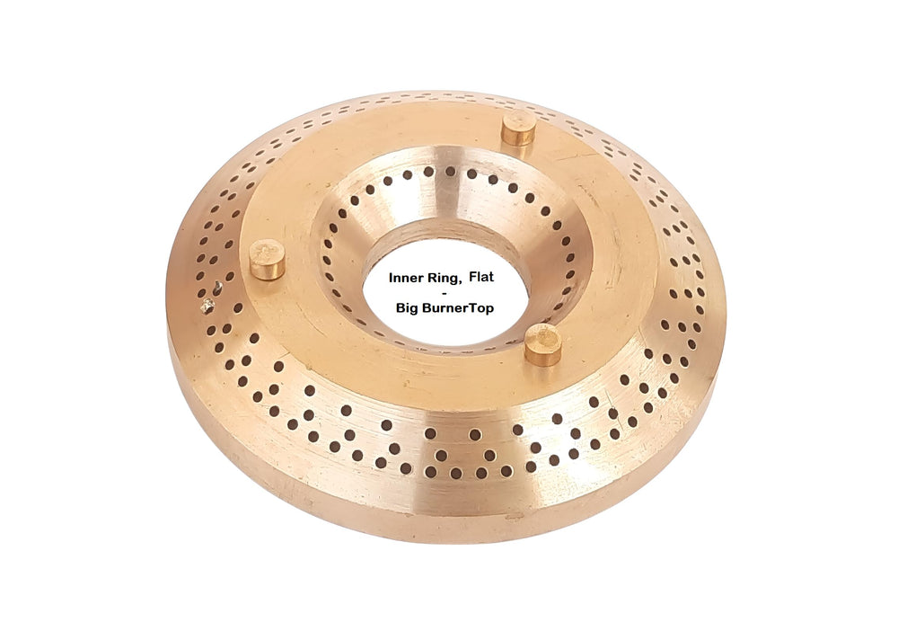 AJS spares- Brass BurnerTop for "Prestige/PREETHI/SUNFLAME/ELICA/Pigeon/Bajaj/Butterfly/USHA/WONDERCHEF/Glen/Faber" Gas Stoves | Not Suitable for HOB Stoves (Inner Ring, Flat - Big Burner Top)