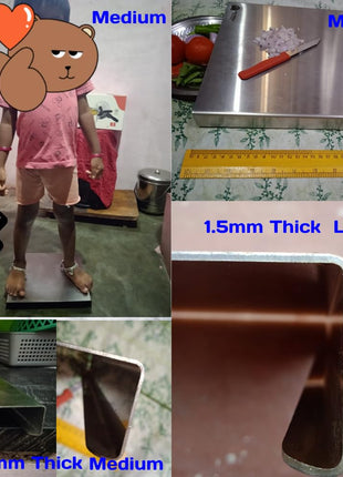 ALFRIDA WORLD Steel Chopping Board – 1st Time in India -New Launch | ISO Certified Sockist’s 202 Grade Stainless Steel Chopping Board Large | Heavy-Duty Chopping Board Steel | 30 Year Warranty (M) 