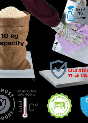 ALFRIDA WORLD Steel Chopping Board – 1st Time in India -New Launch | ISO Certified Sockist’s 202 Grade Stainless Steel Chopping Board Large | Heavy-Duty Chopping Board Steel | 30 Year Warranty (M) 