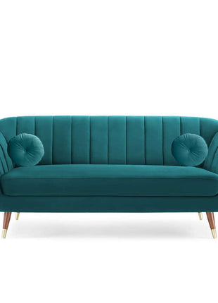 AMATA Marino 3 Seater Sofa with Two Cushions Perfect for Home Office Guests Living Room (3 Seater, Blue)(3 Year Warranty) 