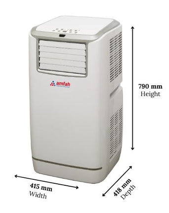 AMFAH AMF-PDAC-18, 1.5 Ton Portable Air Conditioner | 4-in-1 AC, Fan, Dehumidifier, Auto | Energy Efficient Mobile AC with Adjustable Vent, Auto Shut Off, Overheat Protection 