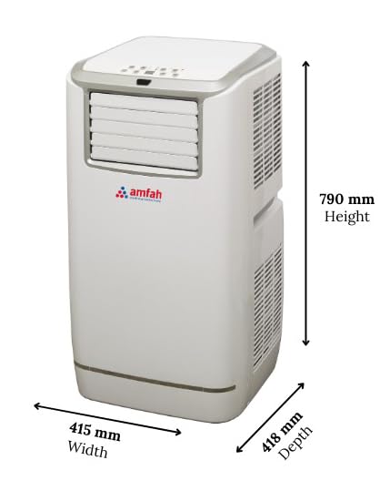 AMFAH AMF-PDAC-18, 1.5 Ton Portable Air Conditioner | 4-in-1 AC, Fan, Dehumidifier, Auto | Energy Efficient Mobile AC with Adjustable Vent, Auto Shut Off, Overheat Protection 