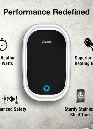 AO Smith EWS-5 White Instant Geyser 5 Litre With 3kW Express Heating | High Rise Building Bathroom & Kitchen geyser | UL Rated Wiring & Pressure Relief Valve For Ultimate Safety | 5 Year Tank Warranty 