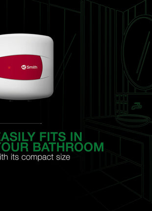 AO Smith Geyser 15 Litre 5 Star Rating (BEE) | Powerful 2KW Heating | Storage Water Heater With 2X Corrosion Resistant Blue Diamond Glass Tank | Warranty: 5 Yr Tank, 2 Yr Comprehensive | HSE-SHS-015 