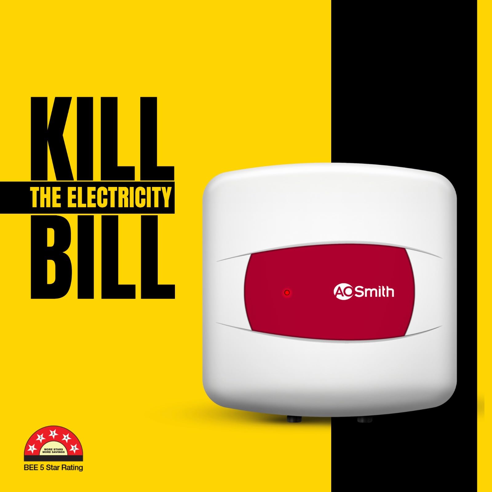 AO Smith Geyser 15 Litre 5 Star Rating (BEE) | Powerful 2KW Heating | Storage Water Heater With 2X Corrosion Resistant Blue Diamond Glass Tank | Warranty: 5 Yr Tank, 2 Yr Comprehensive | HSE-SHS-015 