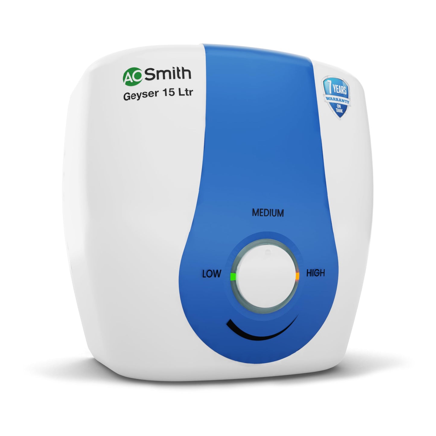 AO Smith Geyser 15 Ltr With 5 Star BEE Rating, Vertical Water Heater | Geyser 15+ Litre For High Rise Building | 7 Year Tank Warranty, 2 Year Comprehensive Warranty | SDS-GREEN-015 