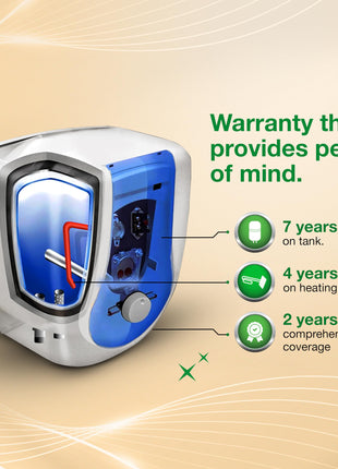 AO Smith Geyser 15 Ltr With 5 Star BEE Rating, Vertical Water Heater | Geyser 15+ Litre For High Rise Building | 7 Year Tank Warranty, 2 Year Comprehensive Warranty | SDS-GREEN-015 