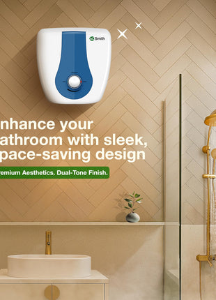 AO Smith Geyser 15 Ltr With 5 Star BEE Rating, Vertical Water Heater | Geyser 15+ Litre For High Rise Building | 7 Year Tank Warranty, 2 Year Comprehensive Warranty | SDS-GREEN-015 