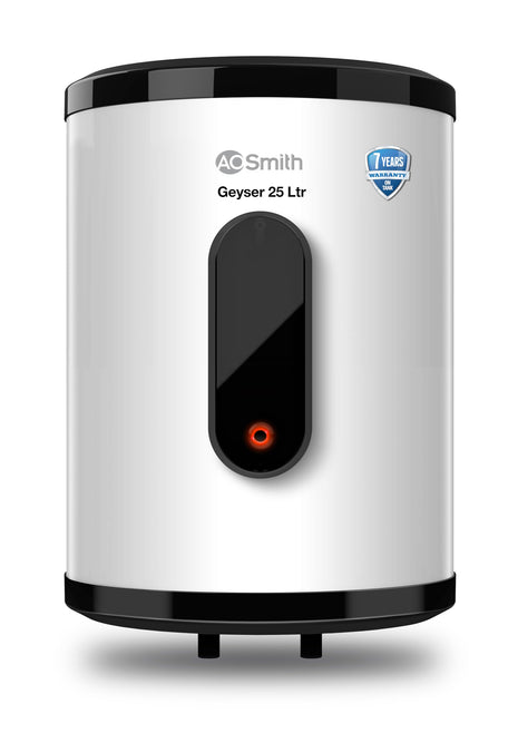 AO Smith Geyser 25 Litre 5 Star BEE Rating | 2KW | Storage Water Heater With 2X Corrosion Resistant Blue Diamond Glass Tank | Warranty: 7 Yr Tank, 3 Yr heating element & 2 Yr Overall | VAS PLUS 25L 