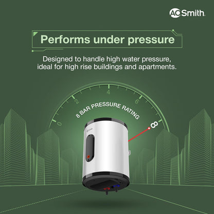 AO Smith Geyser 25 Litre 5 Star BEE Rating | 2KW | Storage Water Heater With 2X Corrosion Resistant Blue Diamond Glass Tank | Warranty: 7 Yr Tank, 3 Yr heating element & 2 Yr Overall | VAS PLUS 25L 