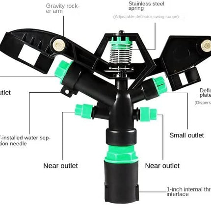 APPSTER Adjustable Telescopic Sprinkler 4 Nozzle Spray Head for Garden Irrigation Lawn Plant Watering Roof Cooling Sprinklers Sprayer (1inch Female Thread) (4 Nozzle Sprinkler) 