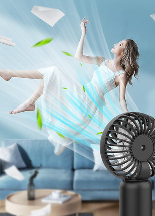 ARCTICOOL Portable Mini Fan - Rechargeable Hand Fan with 3 Adjustable Speeds, 2000mAh Battery, Lightweight Design, Low Noise, and Easy Portability for Indoor and Outdoor Use (Deep Black) 