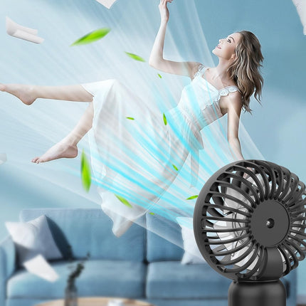 ARCTICOOL Portable Mini Fan - Rechargeable Hand Fan with 3 Adjustable Speeds, 2000mAh Battery, Lightweight Design, Low Noise, and Easy Portability for Indoor and Outdoor Use (Deep Black) 