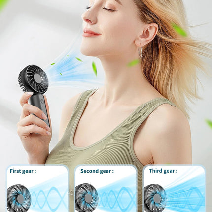 ARCTICOOL Portable Mini Fan - Rechargeable Hand Fan with 3 Adjustable Speeds, 2000mAh Battery, Lightweight Design, Low Noise, and Easy Portability for Indoor and Outdoor Use (Deep Black) 