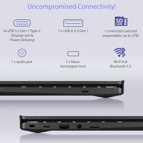 ASUS Chromebook CM14, Octa-Core MediaTek Kompanio 520, 14" (32.46 Cms) FHD, Thin and Light Chromebook (8GB RAM/128GB eMMC Storage/Chrome OS/Gray/1.45 Kg), CM1402CM2A-NK0129 