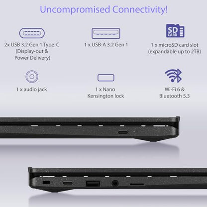 ASUS Chromebook CM14, Octa-Core MediaTek Kompanio 520, 14" (32.46 Cms) FHD, Thin and Light Chromebook (8GB RAM/128GB eMMC Storage/Chrome OS/Gray/1.45 Kg), CM1402CM2A-NK0129 