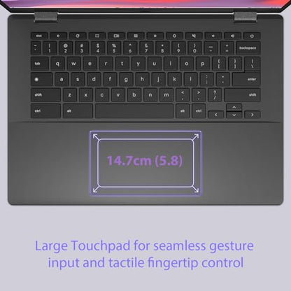 ASUS Chromebook CM14, Octa-Core MediaTek Kompanio 520, 14" (32.46 Cms) FHD, Thin and Light Chromebook (8GB RAM/128GB eMMC Storage/Chrome OS/Gray/1.45 Kg), CM1402CM2A-NK0129 