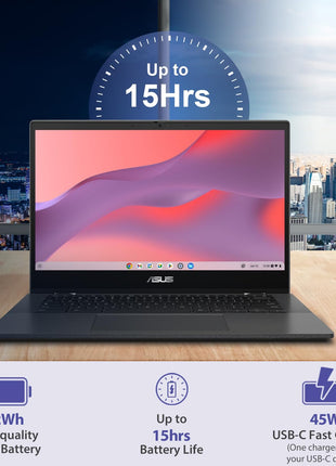 ASUS Chromebook CM14, Octa-Core MediaTek Kompanio 520, 14" (32.46 Cms) FHD, Thin and Light Chromebook (8GB RAM/128GB eMMC Storage/Chrome OS/Gray/1.45 Kg), CM1402CM2A-NK0129 