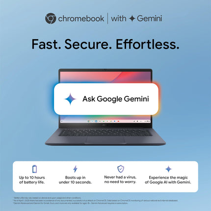 ASUS Chromebook CX1405, Intel Celeron N4500, 8GB RAM, 128GB, FHD 14"(35.56cm), Chrome OS, Quiet Blue, 1.4Kg, CX1405CKA-S60394, Intel UHD Graphics, 42WHrs, Thin & Light Laptop 
