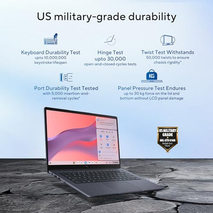 ASUS Chromebook CX1405, Intel Celeron N4500, 8GB RAM, 128GB, FHD 14"(35.56cm), Chrome OS, Quiet Blue, 1.4Kg, CX1405CKA-S60394, Intel UHD Graphics, 42WHrs, Thin & Light Laptop 