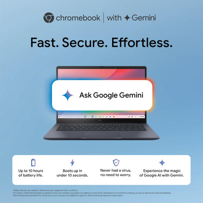 ASUS Chromebook CX1405, Intel Celeron N4500, 8GB RAM, 128GB, FHD 14"(35.56cm), Chrome OS, Quiet Blue, 1.4Kg, CX1405CKA-S60394, Intel UHD Graphics, 42WHrs, Thin & Light Laptop 