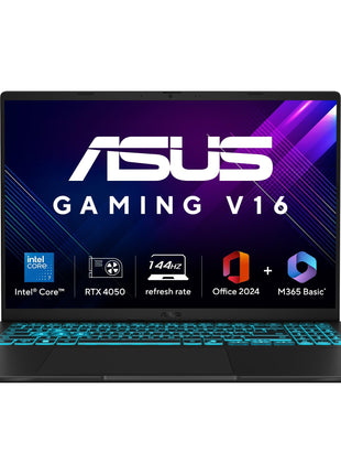 ASUS Gaming V16 (2025) 14th Gen,Intel Core 7 240H Gaming Laptop (RTX 4050-6GB/16GB RAM/512GB SSD/Windows 11 Home/16/144Hz/M365*/Office Home 2024, Matte Black,1.95 Kg),V3607VU-RP275WS 