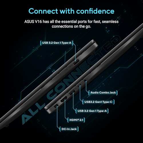 ASUS Gaming V16 (2025) 14th Gen,Intel Core 7 240H Gaming Laptop (RTX 4050-6GB/16GB RAM/512GB SSD/Windows 11 Home/16/144Hz/M365*/Office Home 2024, Matte Black,1.95 Kg),V3607VU-RP275WS 
