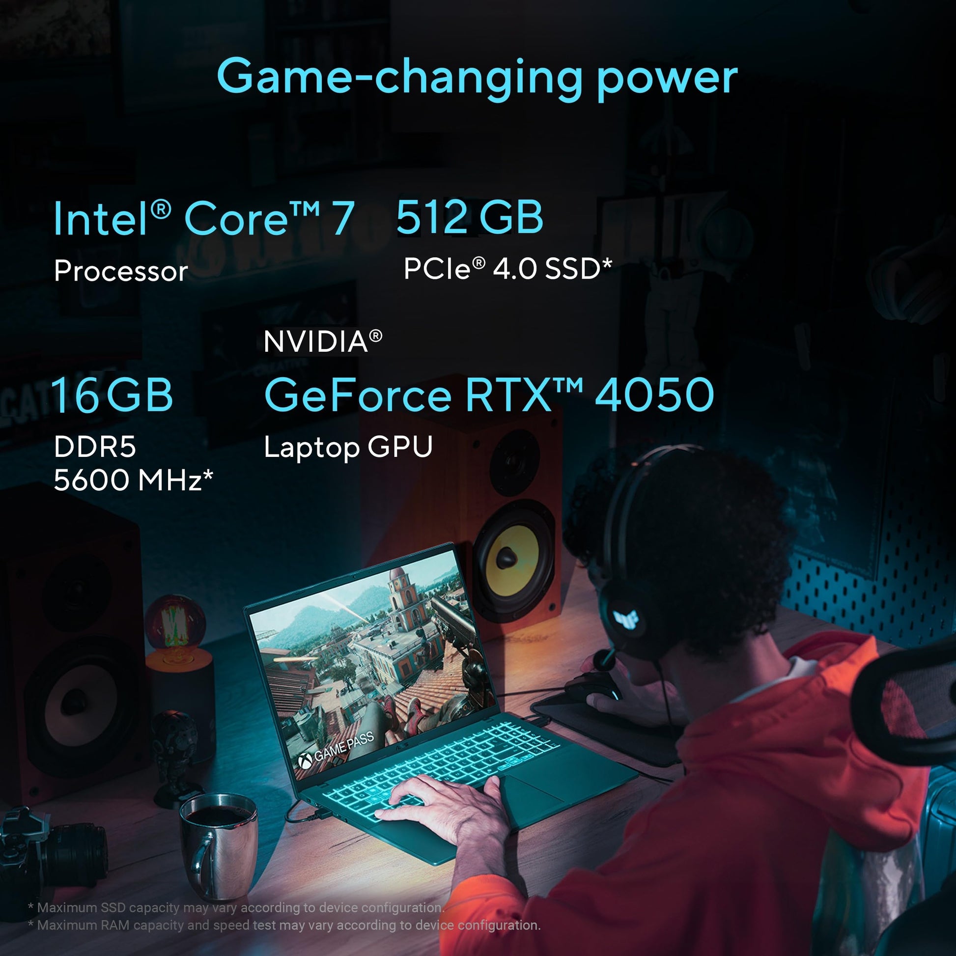 ASUS Gaming V16 (2025) 14th Gen,Intel Core 7 240H Gaming Laptop (RTX 4050-6GB/16GB RAM/512GB SSD/Windows 11 Home/16/144Hz/M365*/Office Home 2024, Matte Black,1.95 Kg),V3607VU-RP275WS 