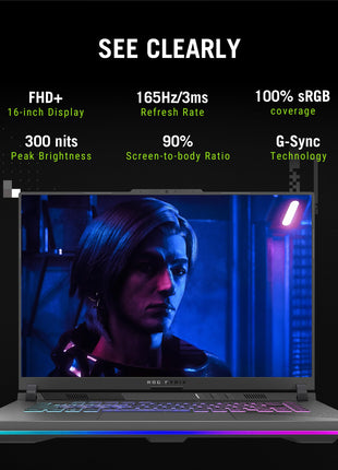 ASUS ROG Strix G16,Samrtchoice, AMD Ryzen 9 8940HX, Gaming Laptop(RTX 5050-8GB/16GB RAM/1TB SSD/FHD+/16"/165Hz/90Whr/Windows 11/M365 Basic (1Year)*/Office Home 2024/Eclipse Gray/2.5 Kg) G614PH-RV033WS 
