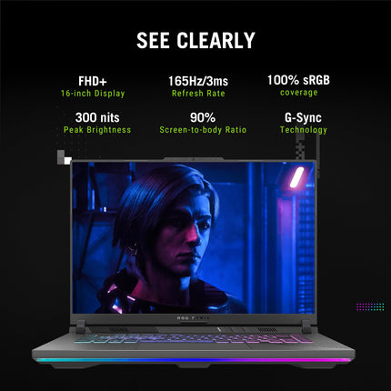 ASUS ROG Strix G16,Samrtchoice, AMD Ryzen 9 8940HX, Gaming Laptop(RTX 5050-8GB/16GB RAM/1TB SSD/FHD+/16"/165Hz/90Whr/Windows 11/M365 Basic (1Year)*/Office Home 2024/Eclipse Gray/2.5 Kg) G614PH-RV033WS 